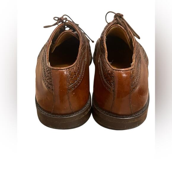 Mezlan Salinas Genuine Crocodile Brown Woven Leather Shoes Cap Toe Sz:10